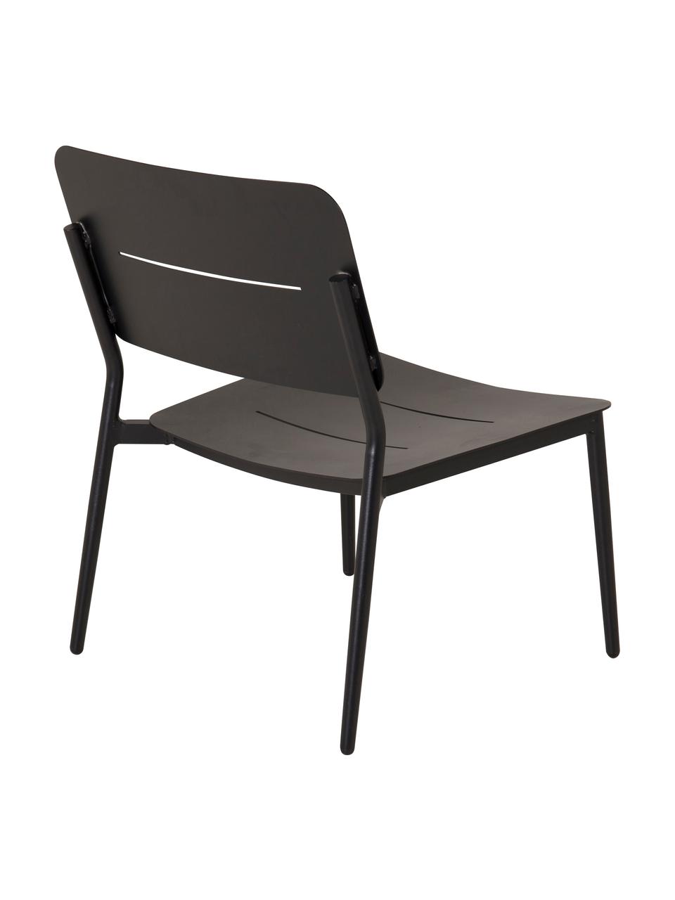 Fauteuil lounge noir Lina, Métal, revêtement par poudre, Noir, larg. 55 x prof. 59 cm