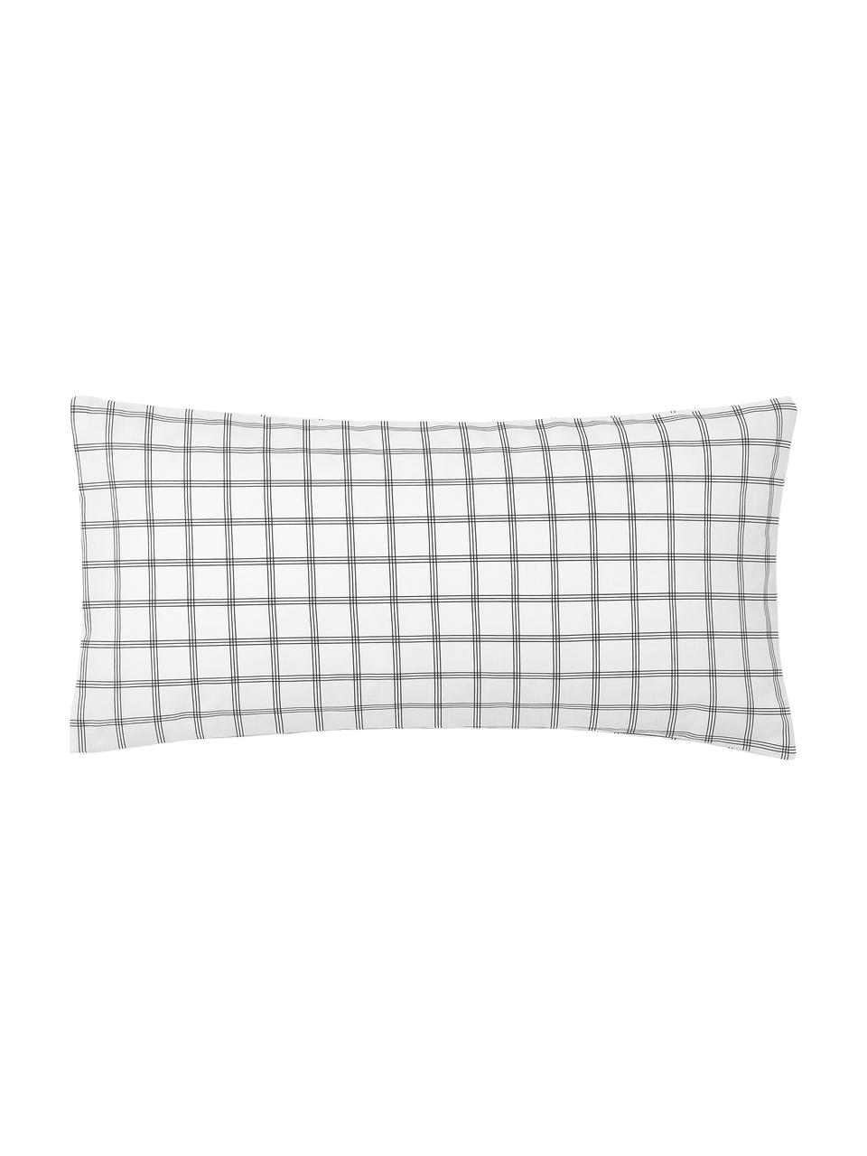 Dwustronna poszewka na poduszkę z bawełny Enna, Biały, czarny, S 40 x D 80 cm