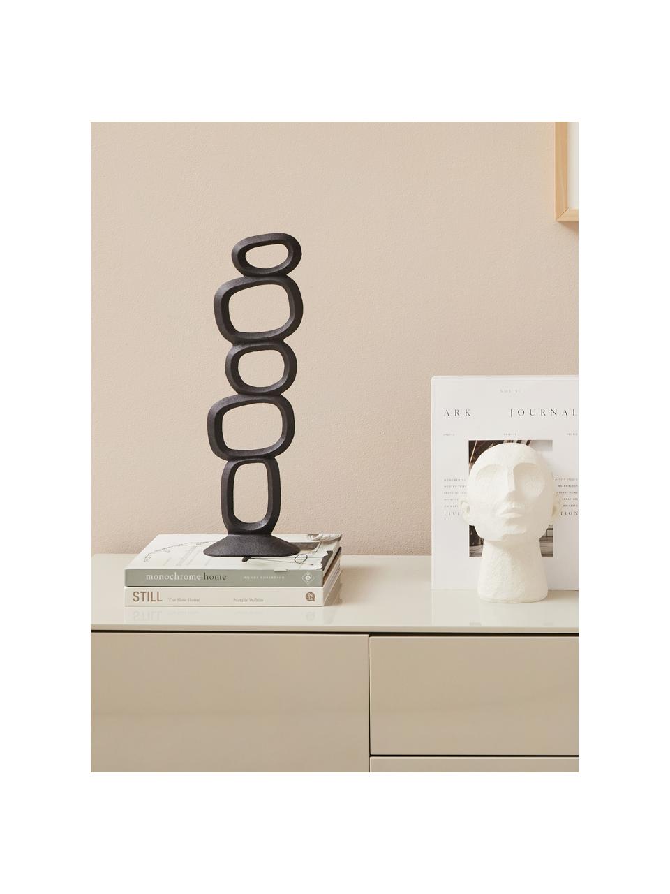 Grand objet décoratif Organic, Aluminium, enduit, Noir, larg. 15 x haut. 41 cm