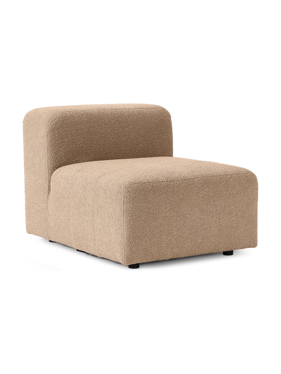 Bouclé-Mittelmodul Lena, Bezug: Bouclé (93 % Polyester, 6, Gestell: Kiefernholz, Schichtholz,, Füße: Kunststoff, Bouclé Sandfarben, B 76 x T 106 cm