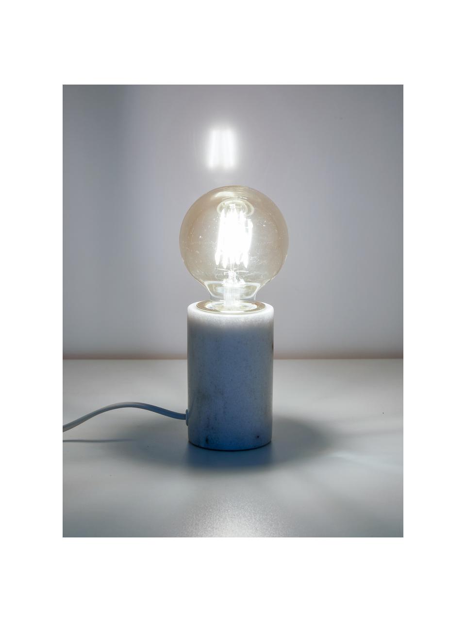 Lampada da tavolo piccola in marmo Siv, Base della lampada: marmo, Bianco marmorizzato, Ø 6 x Alt. 10 cm