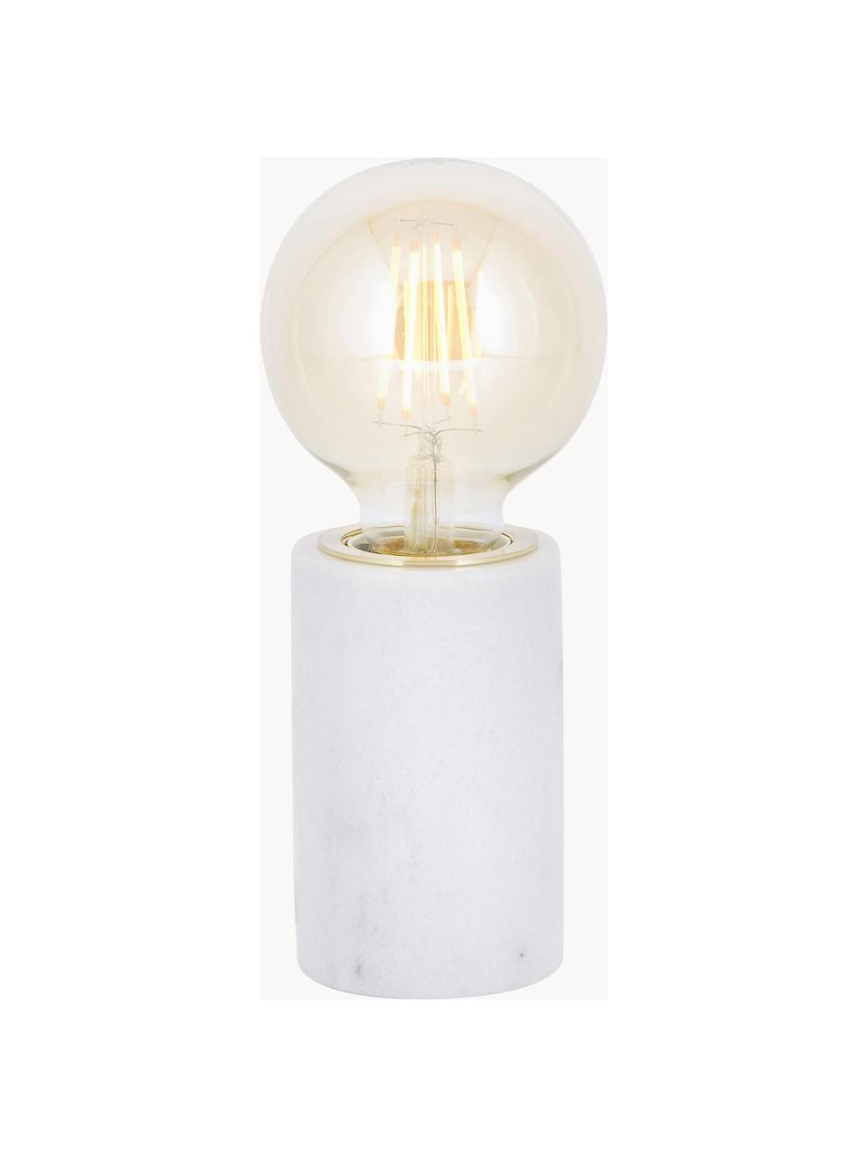 Lampa stołowa z marmuru Siv, Biały, marmurowy, Ø 6 x W 10 cm