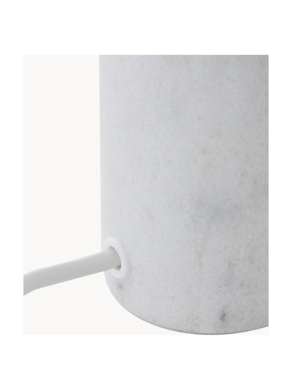 Kleine Tischlampe Siv aus Marmor, Weiss, marmoriert, Ø 6 x H 10 cm