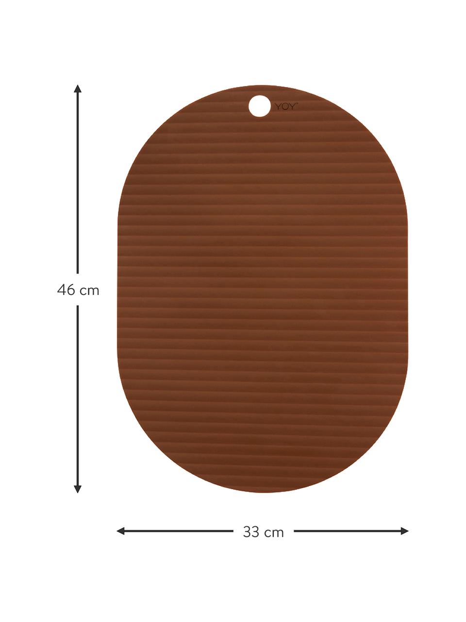 Placemats Ribbo in caramelkleurig, 2 stuks, Siliconen, Karamelkleurig, B 33 x L 46 cm