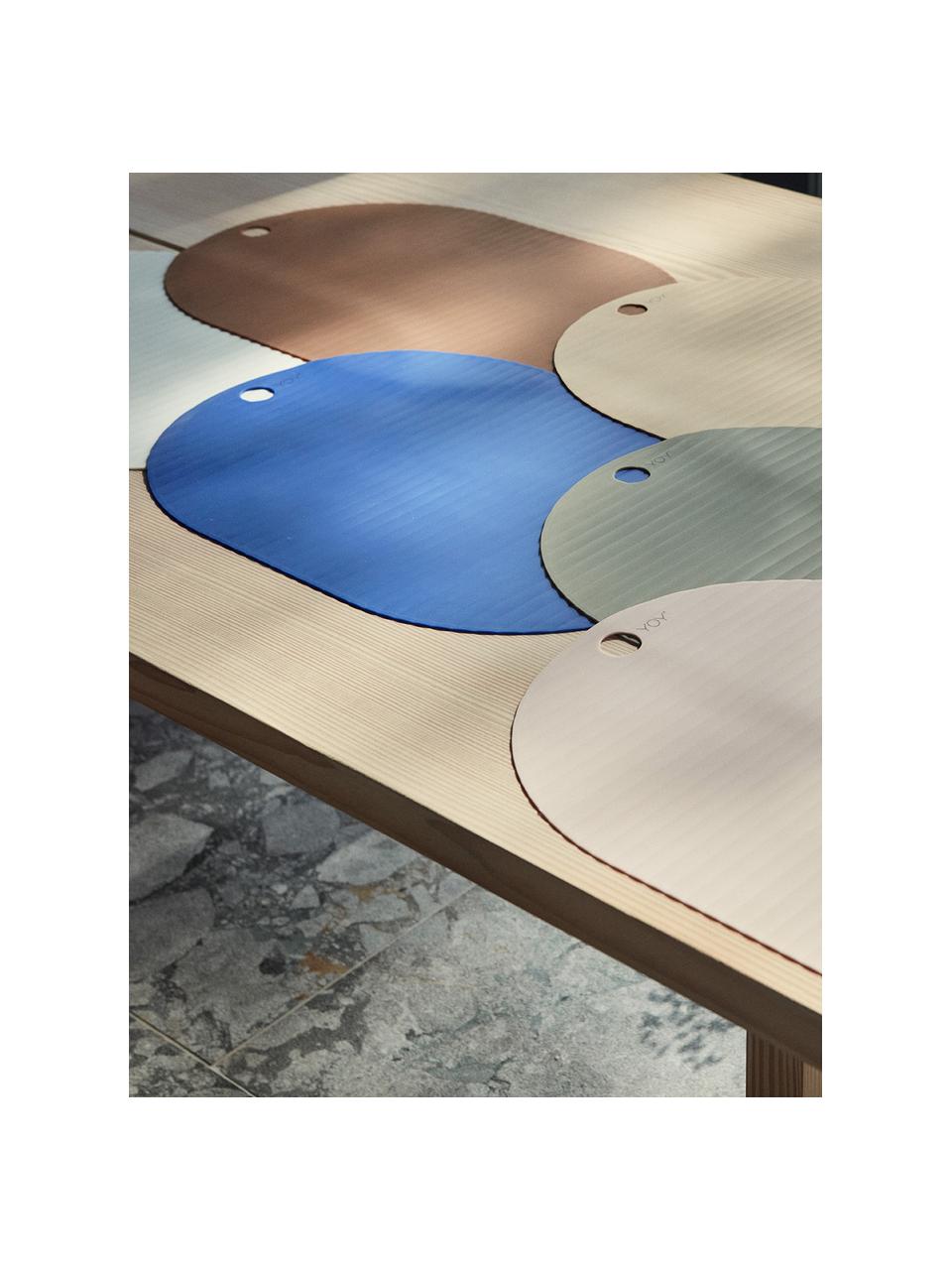 Placemats Ribbo in caramelkleurig, 2 stuks, Siliconen, Karamelkleurig, B 33 x L 46 cm