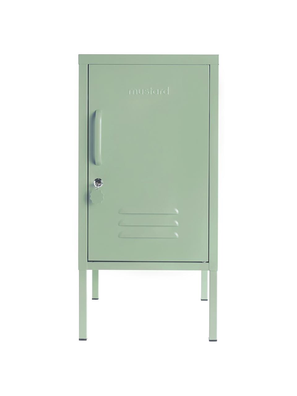 Nachtkastje Shorty met deur, Staal, gepoedercoat, Saliegroen, B 35 x H 72 cm