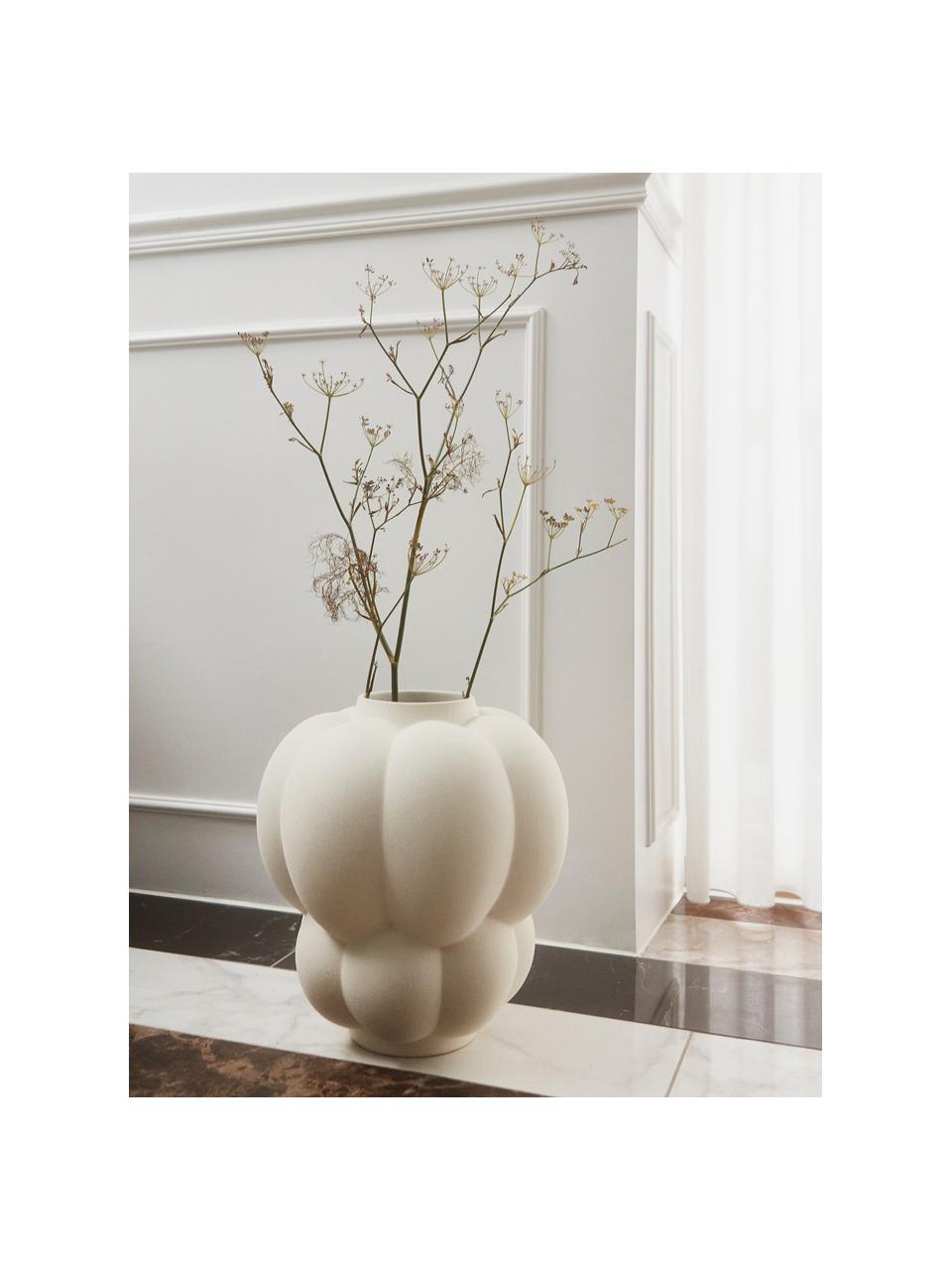 Keramik-Vase Uva, H 28 cm, Keramik, Off White, Ø 26 x H 28 cm