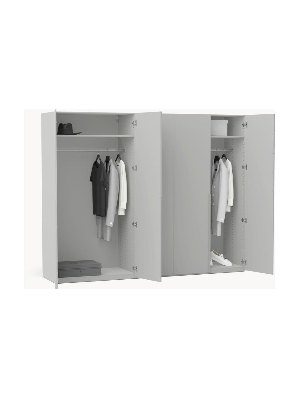 Armoire modulaire à portes battantes Leon, larg. 250 cm, plusieurs variantes, Gris clair, Classic Interior, larg. 250 x haut. 236 cm