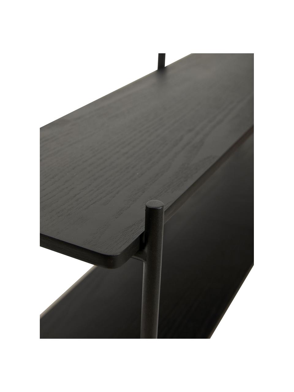 Wandregal Norm aus Eukalyptusholz, Gestell: Stahl, beschichtet, Eukalyptusholz, schwarz lackiert, B 100 x H 30 cm