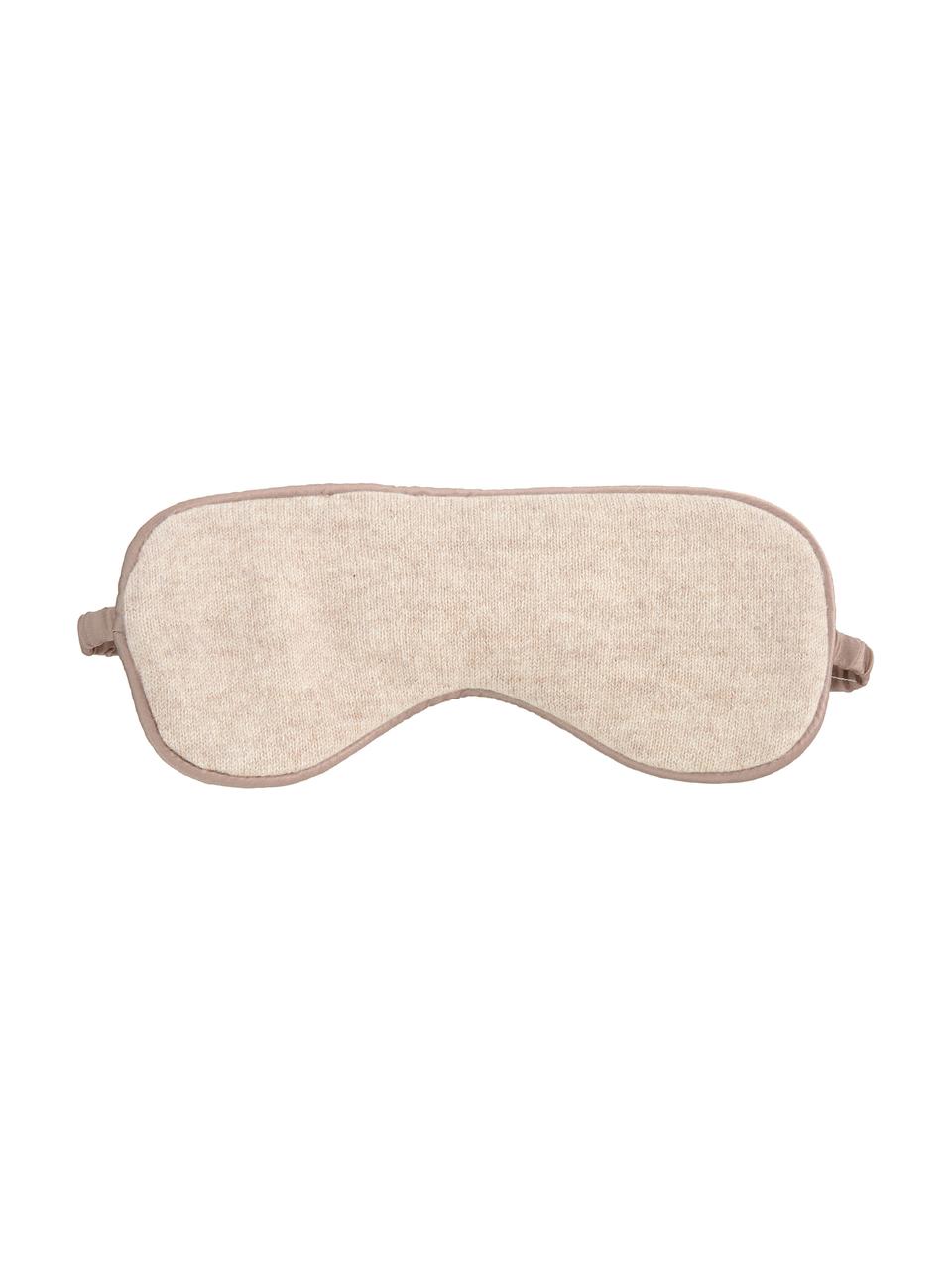 Zijden slaapmasker Silke, Crèmekleurig, taupe, 21 x 9 cm