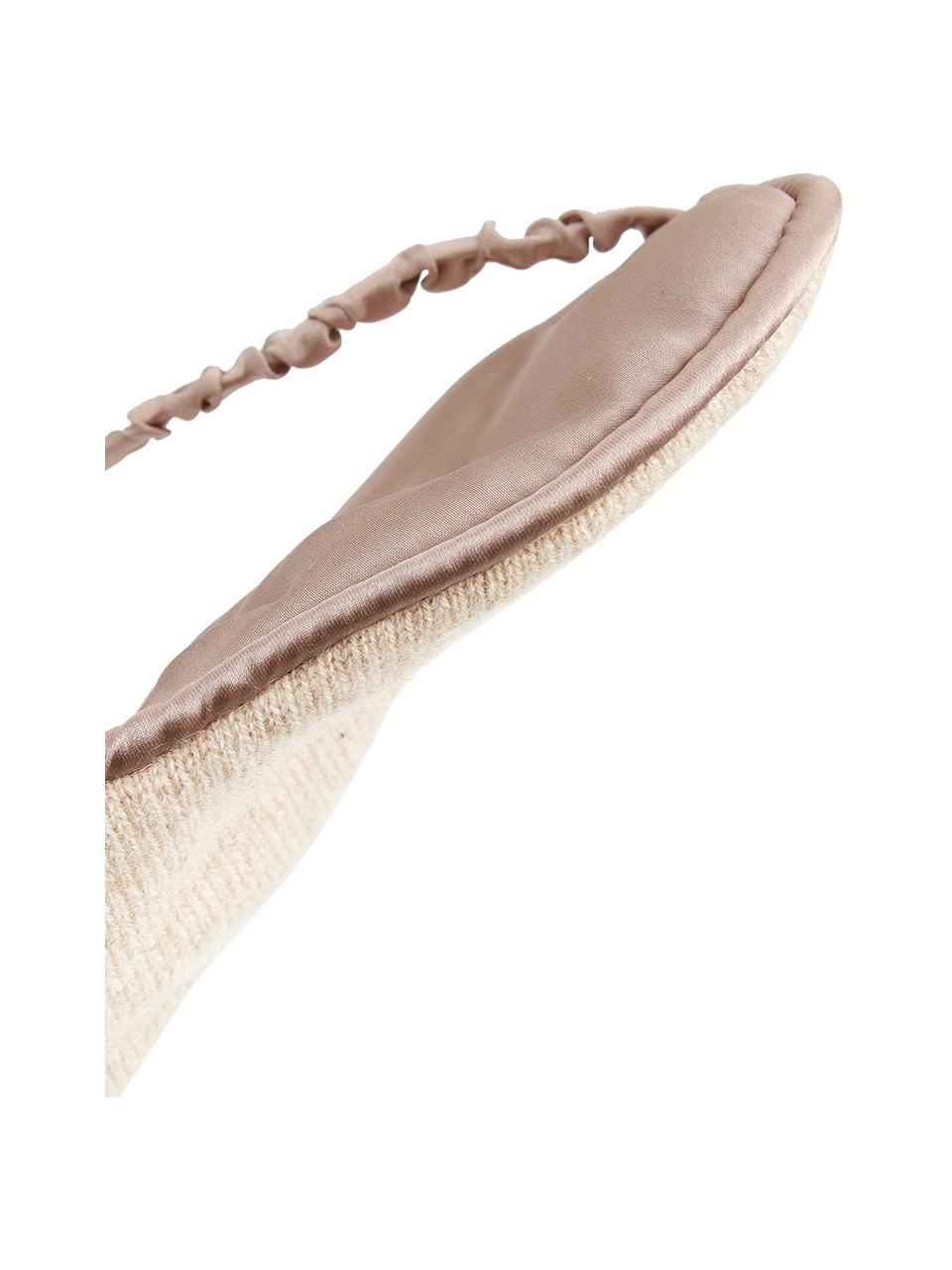 Masque de sommeil en soie Silke, Beige, taupe, larg. 21 x haut. 9 cm