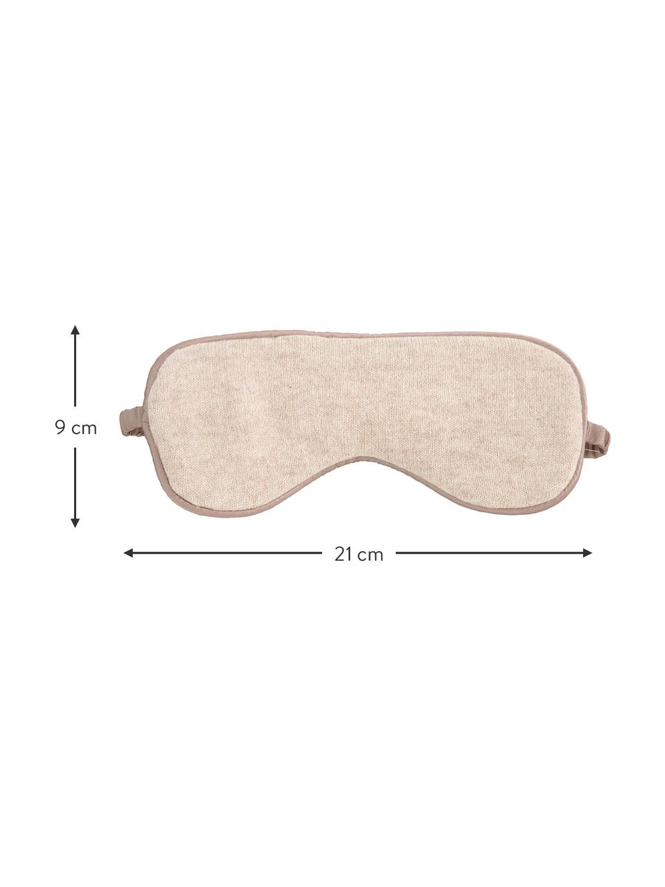 Zijden slaapmasker Silke, Crèmekleurig, taupe, 21 x 9 cm