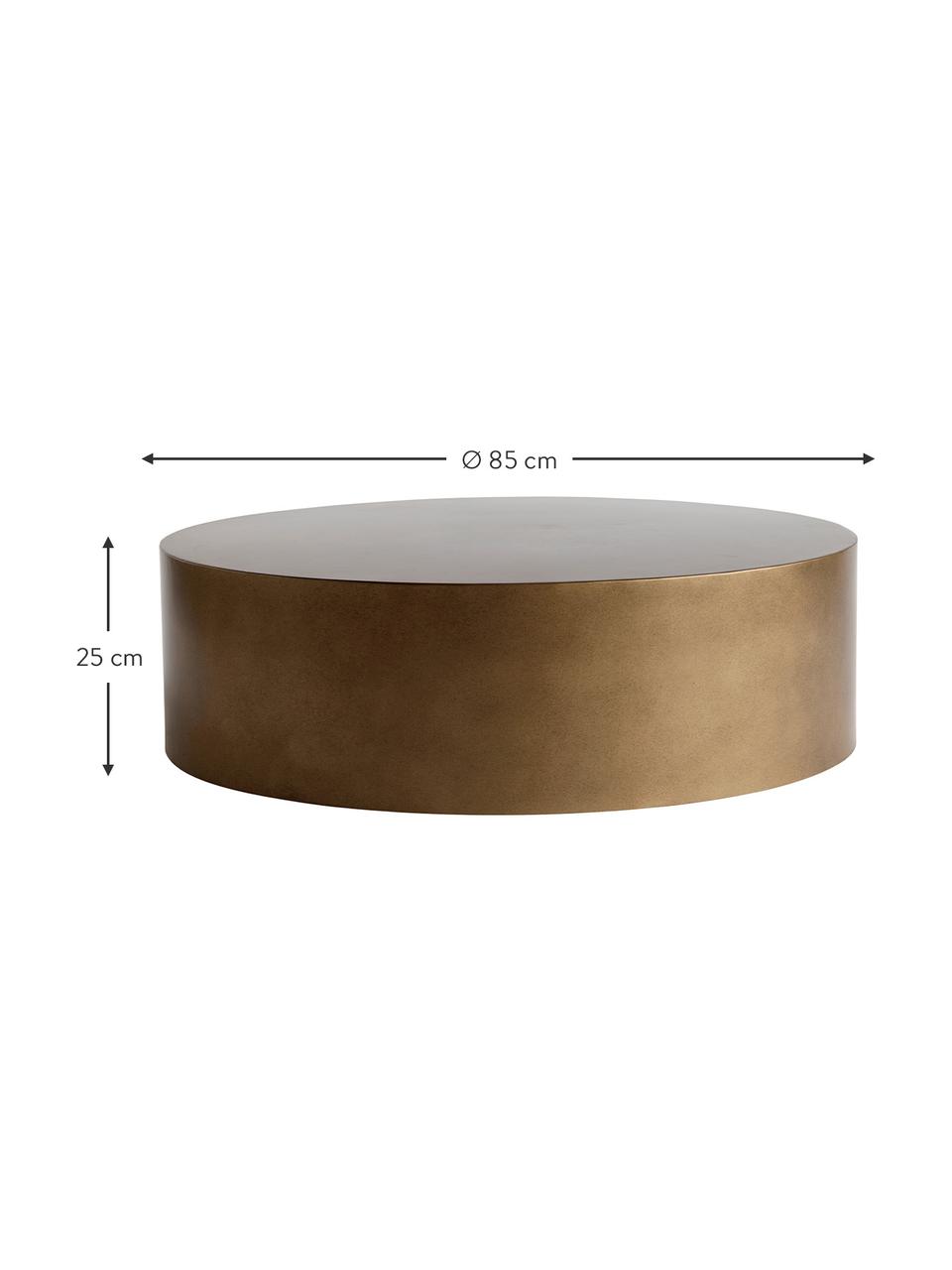 Ronde metalen salontafel Metdrum in honingkleuren, Metaal, Honingkleurig, Ø 85 x H 25 cm