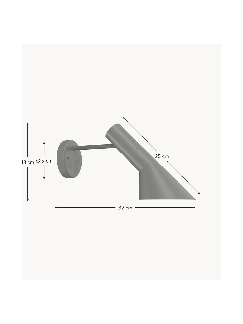 Wandleuchte AJ, Stahl, beschichtet, Grau, B 32 x H 18 cm