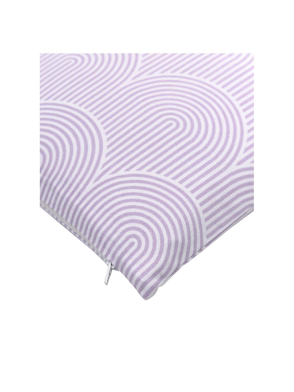 Housse de coussin 45x45 lilas/blanc Arc, 100 % coton, Lilas, larg. 45 x long. 45 cm