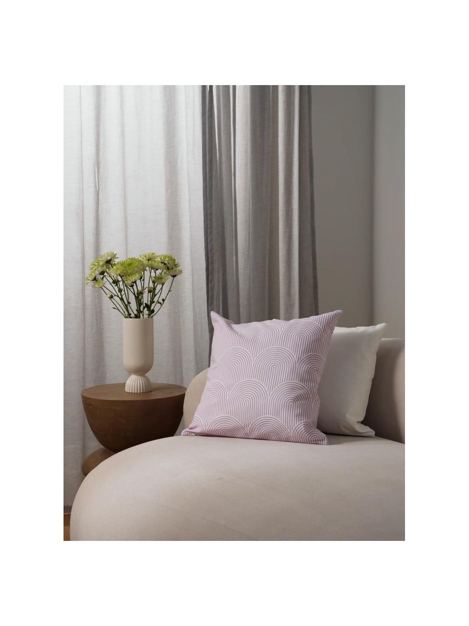 Baumwoll-Kissenhülle Arc, 100% Baumwolle, Lavendel, Weiß, B 45 x L 45 cm