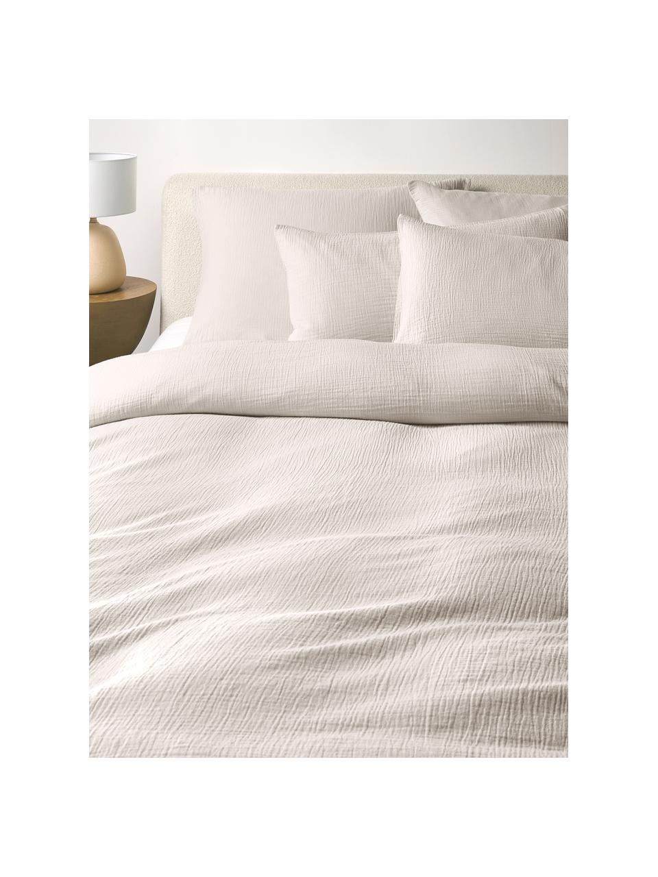 Mousseline dekbedovertrek Odile, Weeftechniek: mousseline Draaddichtheid, Beige, B 240 x L 220 cm