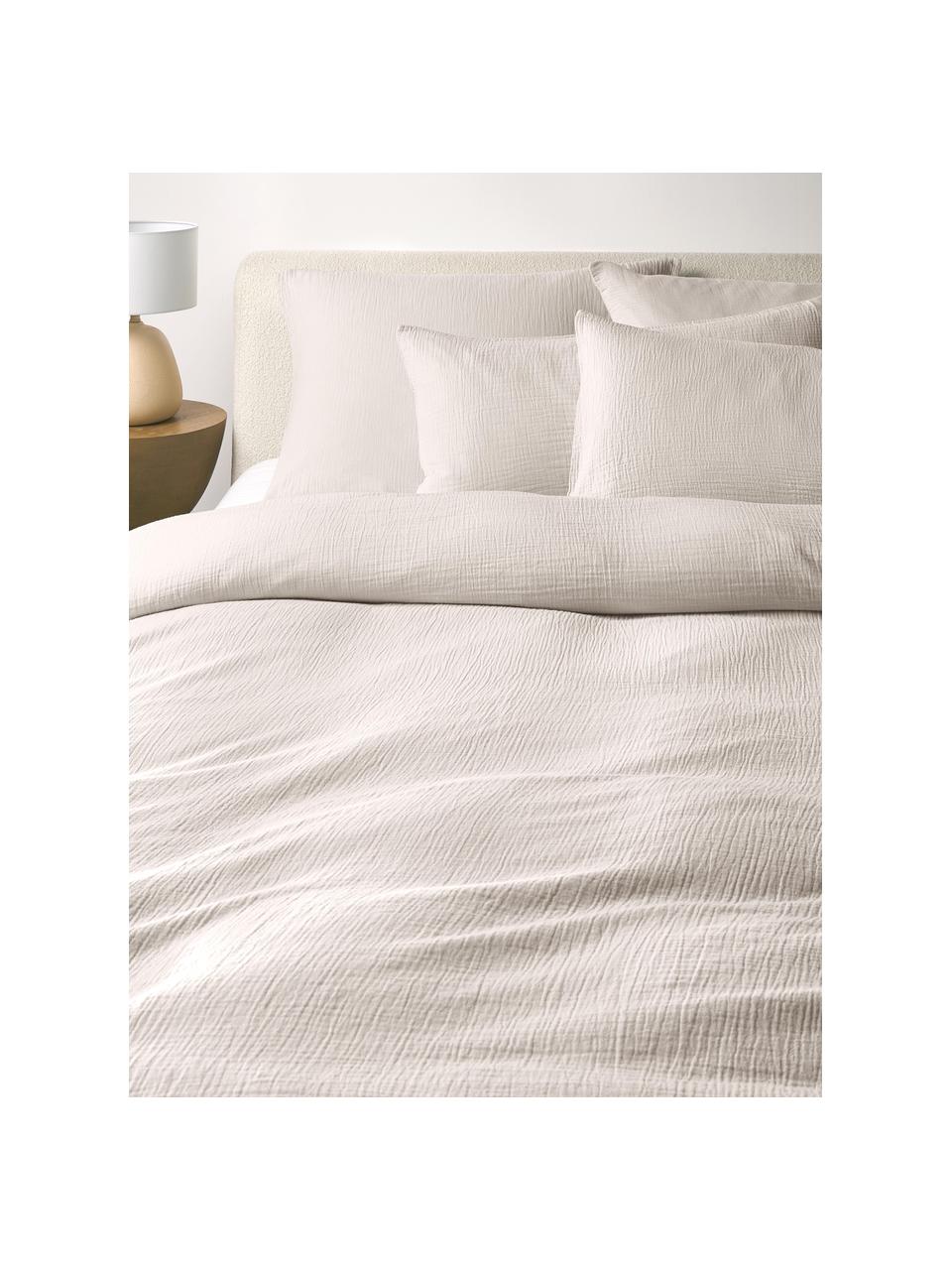 Musselin-Bettdeckenbezug Odile in Beige, Weeftechniek: mousseline Draaddichtheid, Beige, B 240 x L 220 cm