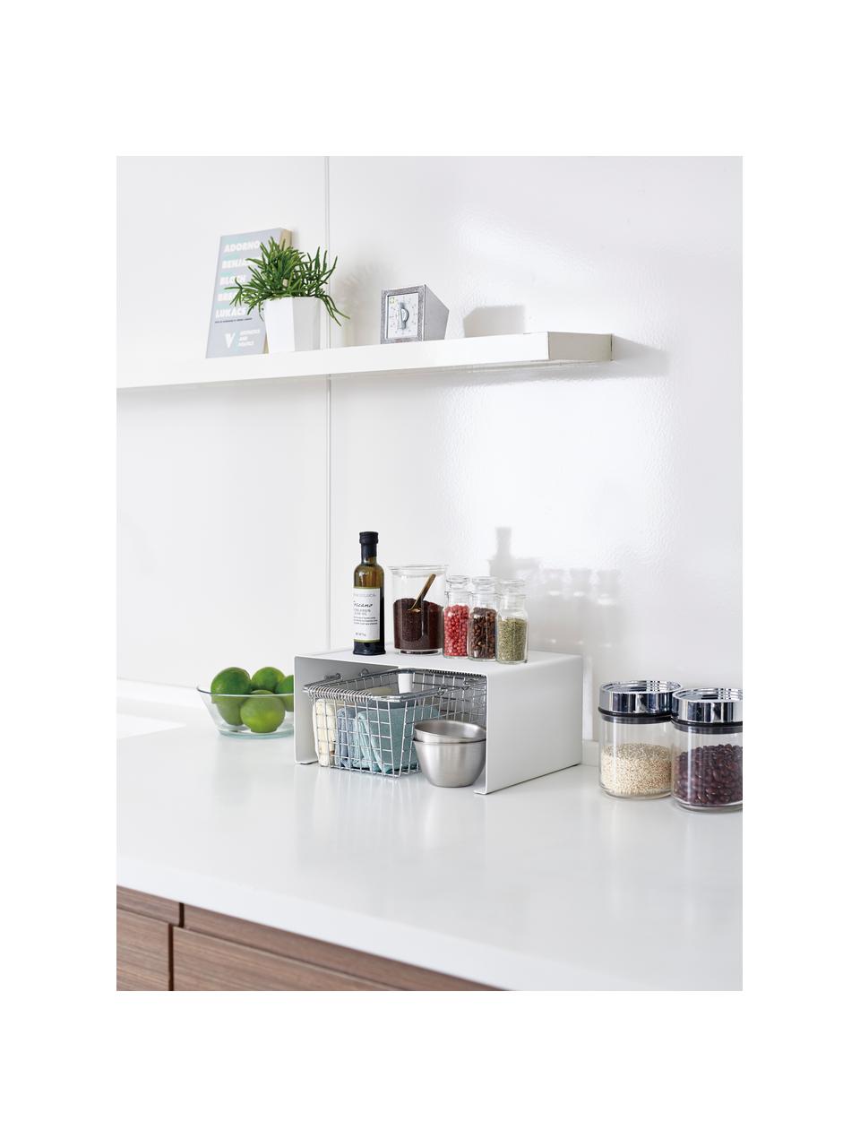 Étagère de rangement de cuisine Tower, Acier, revêtement par poudre, Blanc, larg. 31 x haut. 14 cm