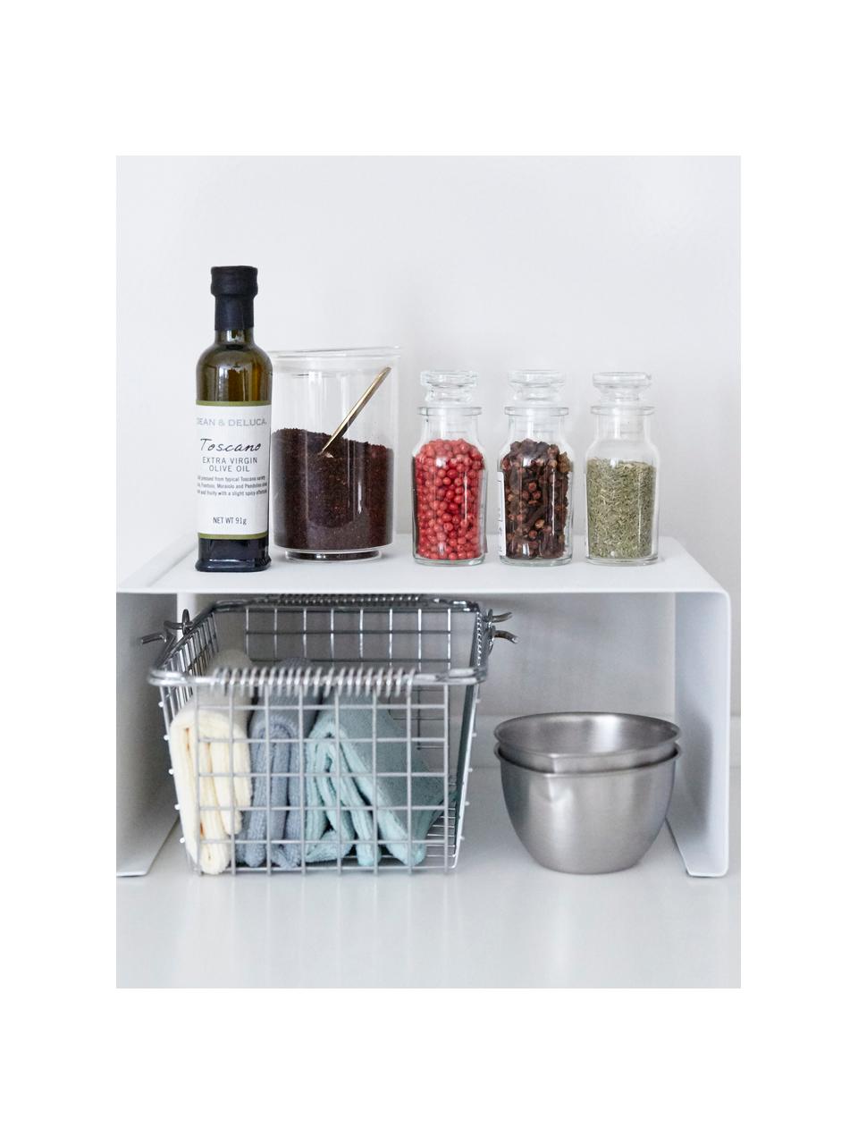 Étagère de rangement de cuisine Tower, Acier, revêtement par poudre, Blanc, larg. 31 x haut. 14 cm