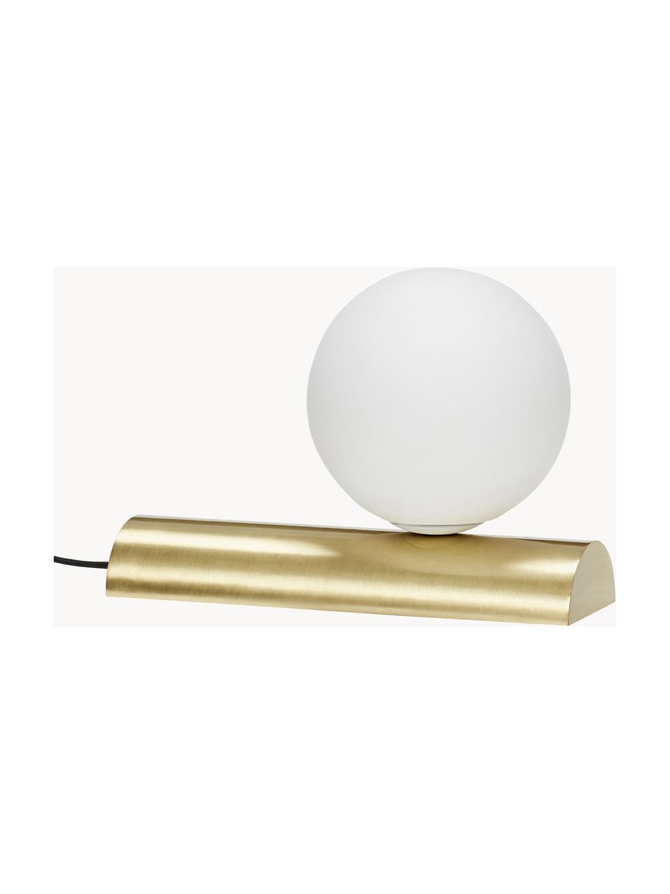 Lampada da tavolo piccola Balance, Paralume: vetro, Bianco, dorato, Larg. 30 x Alt. 22 cm