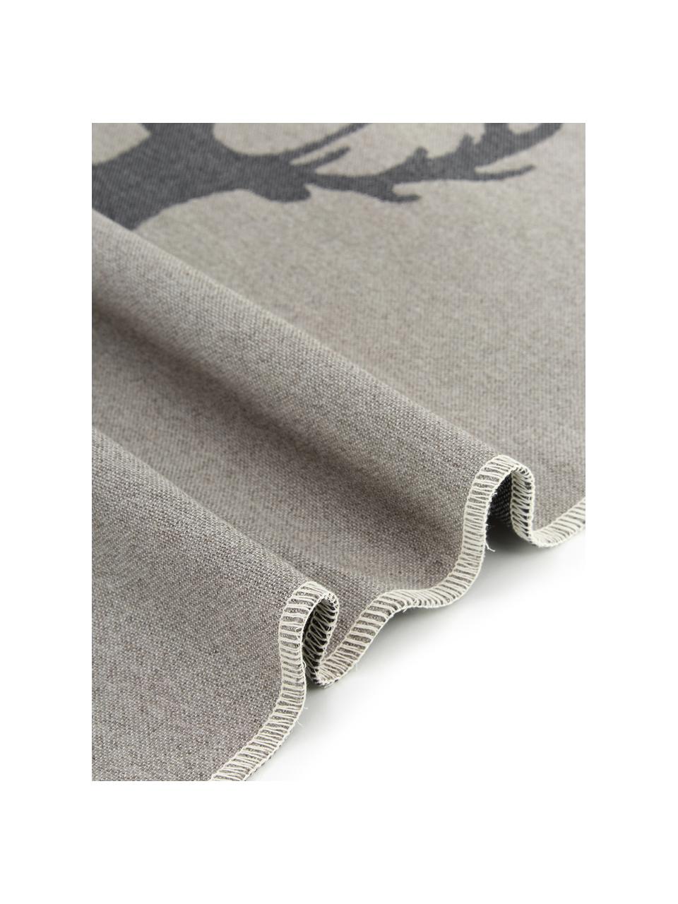 Petit tapis à franges Goliath, Gris, gris foncé, beige