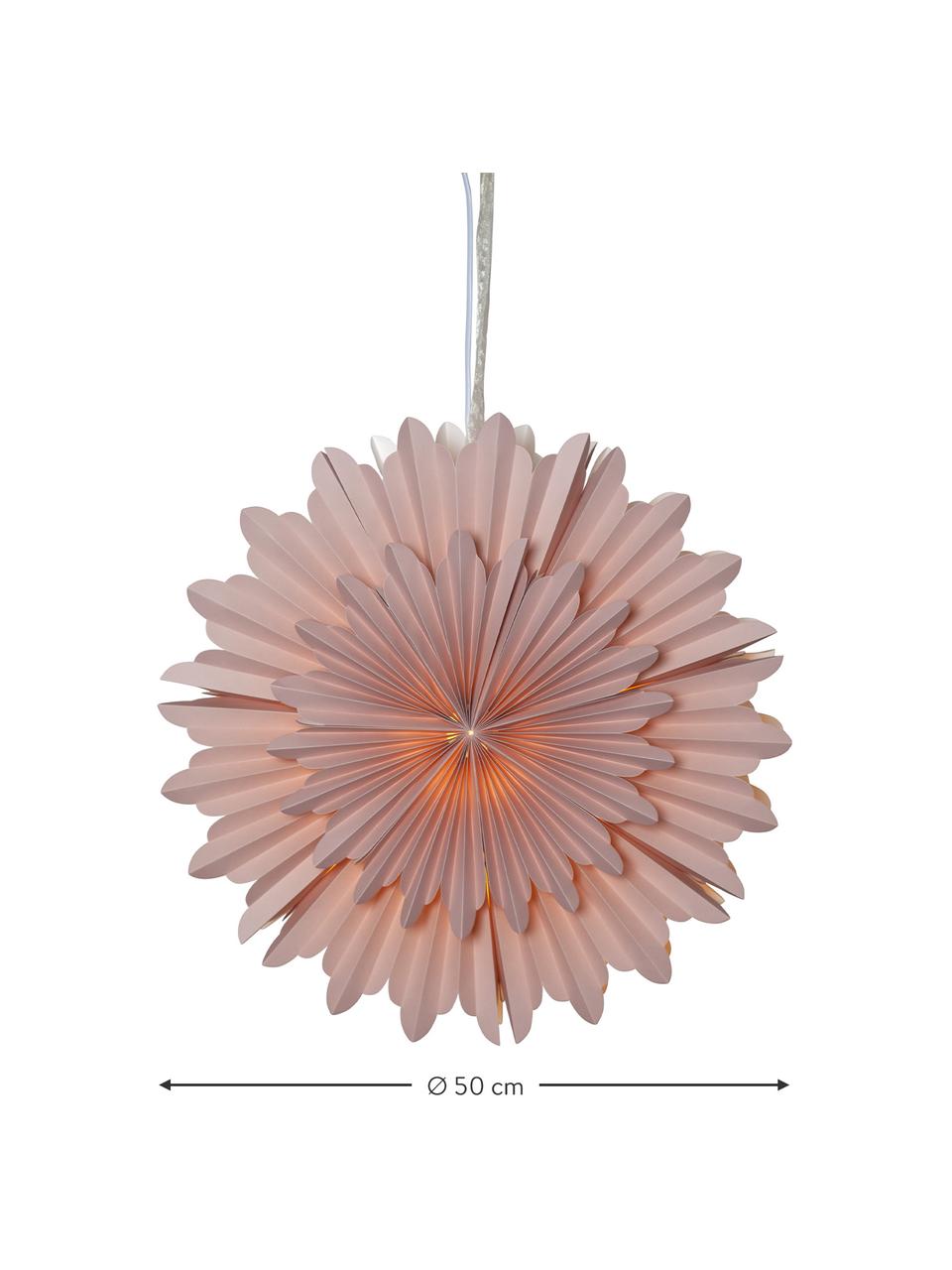 Estrella decorativa Crystal, Papel, Rosa, Ø 50 cm