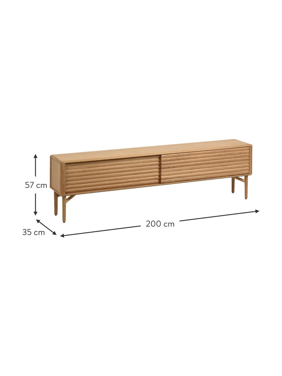 Szafka z drewna dębowego Lenon, Drewno dębowe, S 200 x W 57 cm
