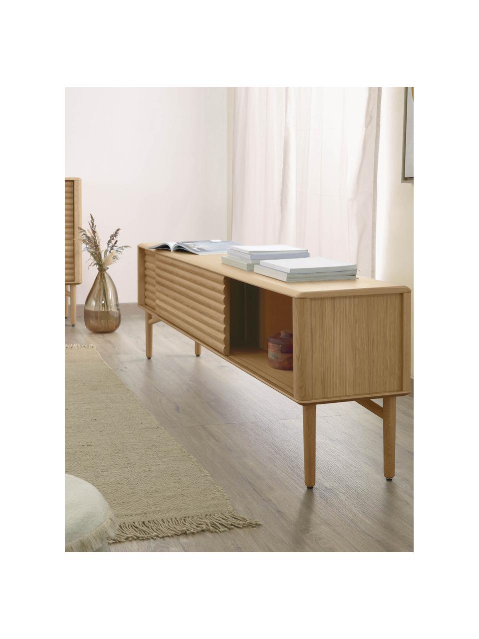 Konzolový stolek z jasanového dřeva Deyla, Jasanové dřevo, Š 200 cm, V 57 cm