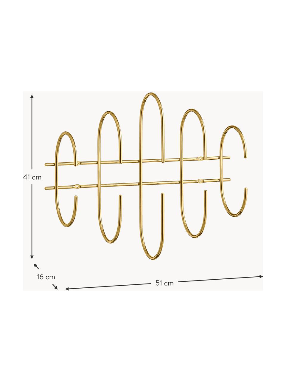 Metall-Garderobenleiste Moveo, Stahl, beschichtet, Goldfarben, glänzend, B 51 cm