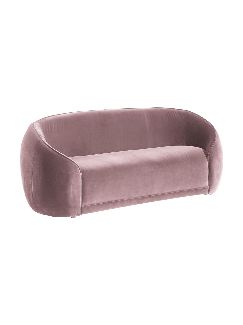 Sofa z aksamitu dla dzieci Austin Mini, Tapicerka: aksamit (90% bawełna, 10%, Korpus: drewno naturalne, Brudny różowy aksamit, S 133 x G 50 cm