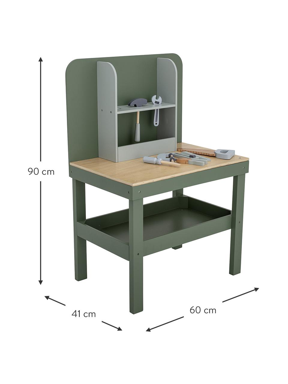 Kinderwerktafel Bubba, MDF, berkenhout, lotushout, Groen, 60 x 90 cm