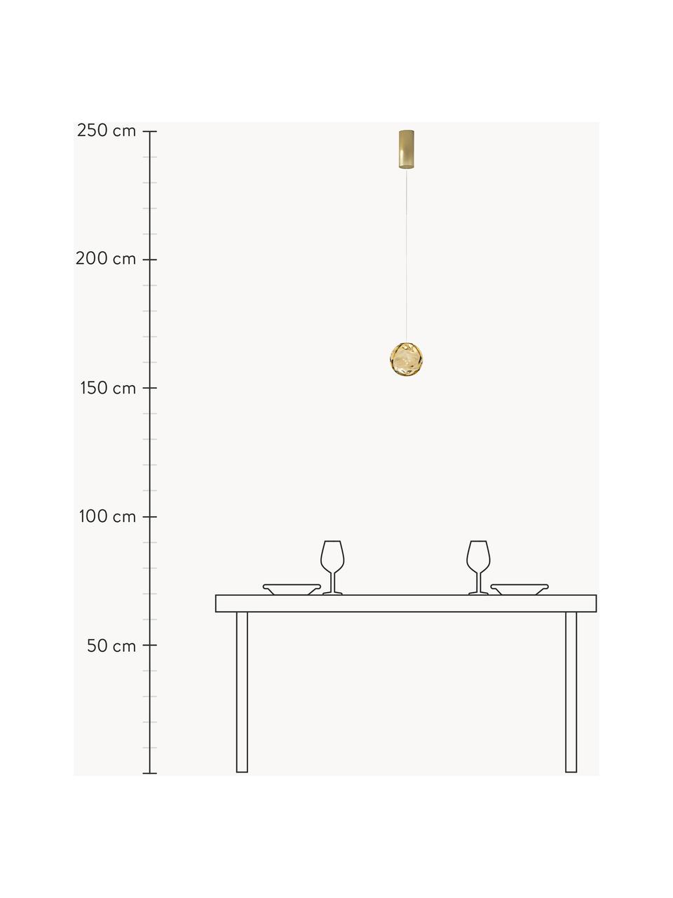 Závěsné LED svítidlo z tónovaného skla Murané, ručně vyrobené, Zlatá, Ø 10 cm, V 10 cm