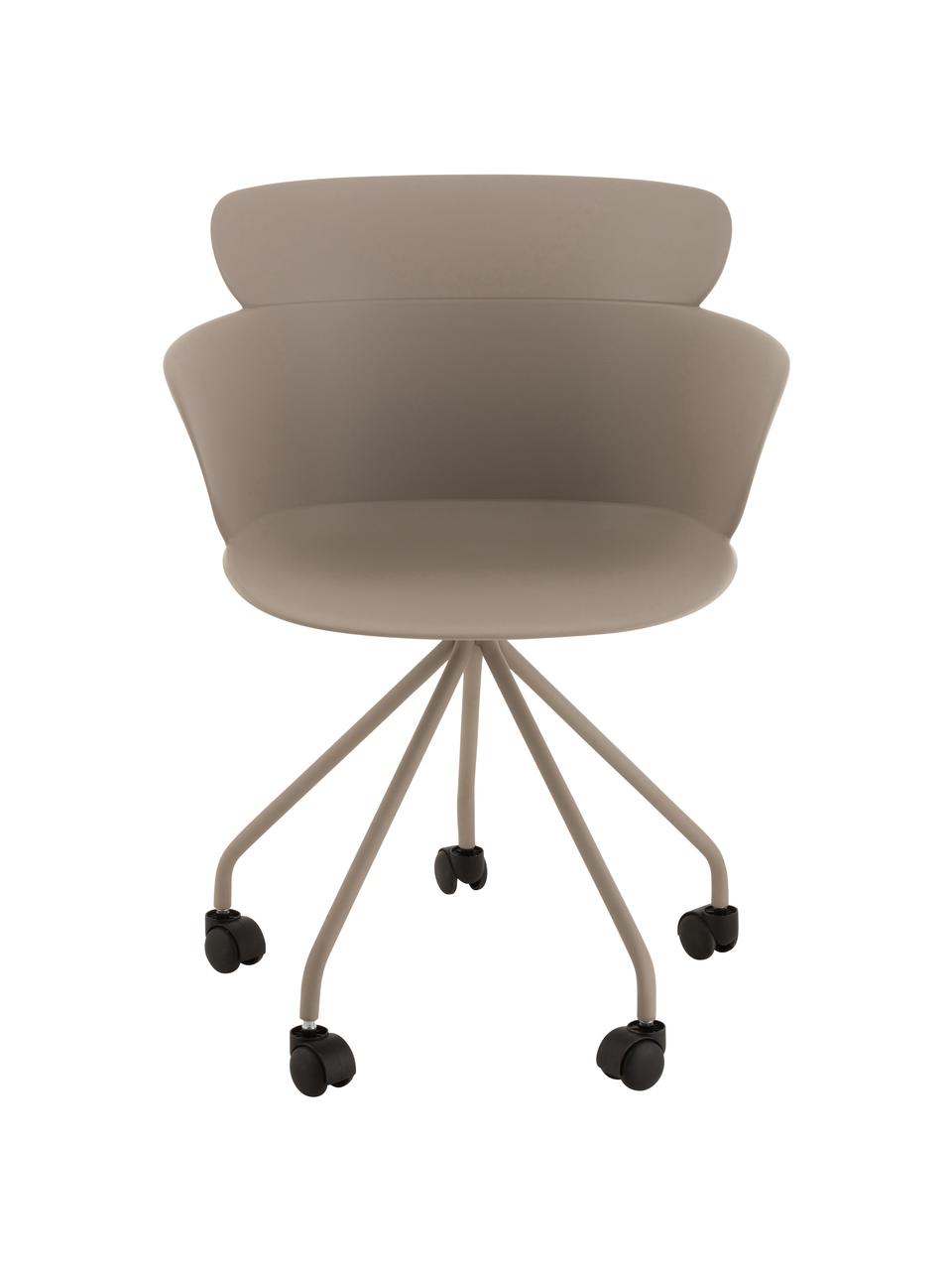 Krzesło biurowe z tworzywa sztucznego Eva, Tworzywo sztuczne (PP), Greige, S 60 x G 54 cm