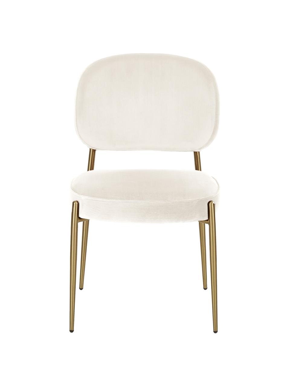 Fluwelen stoel Viggo, Bekleding: fluweel (polyester), Fluweel beige, B 49 x D 66 cm