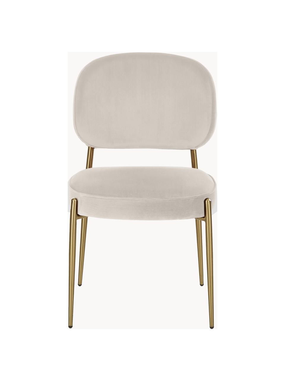 Stolička so zamatovým čalúnením Viggo, Zamatová svetlobéžová, Š 49 x H 66 cm