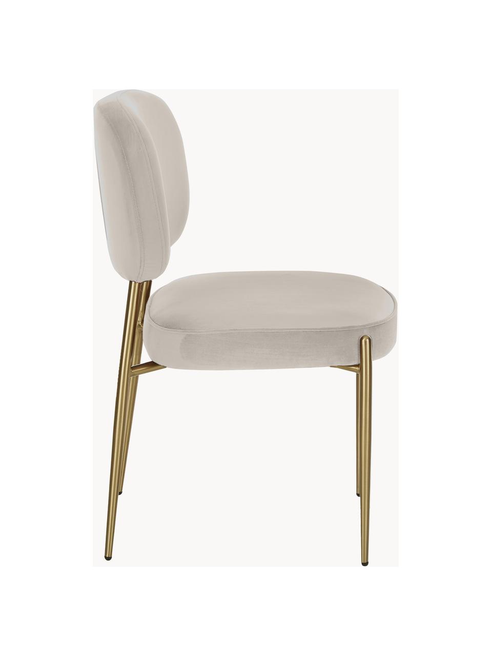 Fluwelen stoel Viggo, Bekleding: fluweel (polyester) De ho, Fluweel lichtbeige, B 49 x D 66 cm
