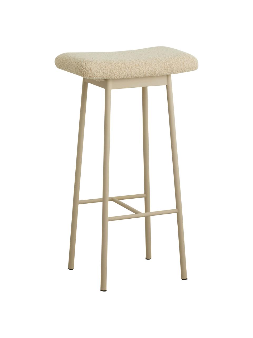 Plyšová barová stolička Zala, Béžová, Š 42 cm, V 72 cm