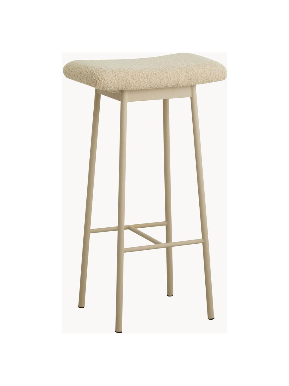 Plyšová barová stolička Zala, Plyš béžová, D 42 x V 72 cm