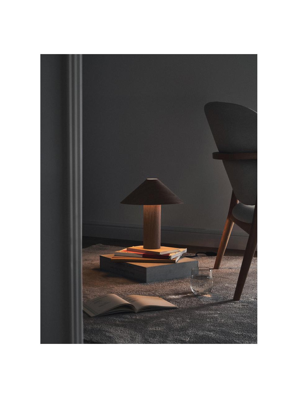 Malá stolní lampa ze dřeva Ernesto, Světlé dřevo, Ø 30 cm, V 32 cm