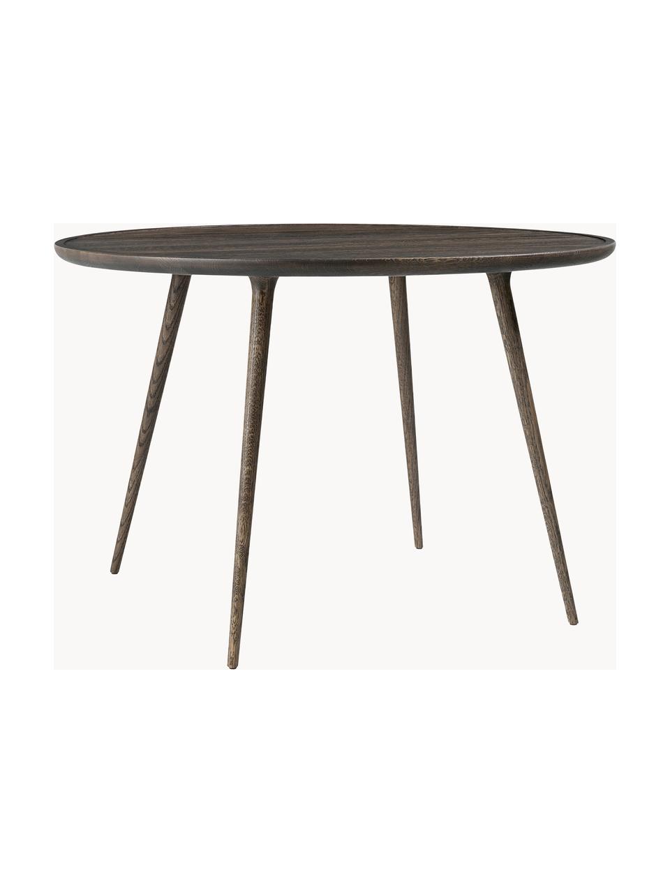 Okrągły stół do jadalni z drewna dębowego Accent, różne rozmiary, Drewno dębowe z certyfikatem FSC, Ciemne drewno dębowe, Ø 110 x W 73 cm