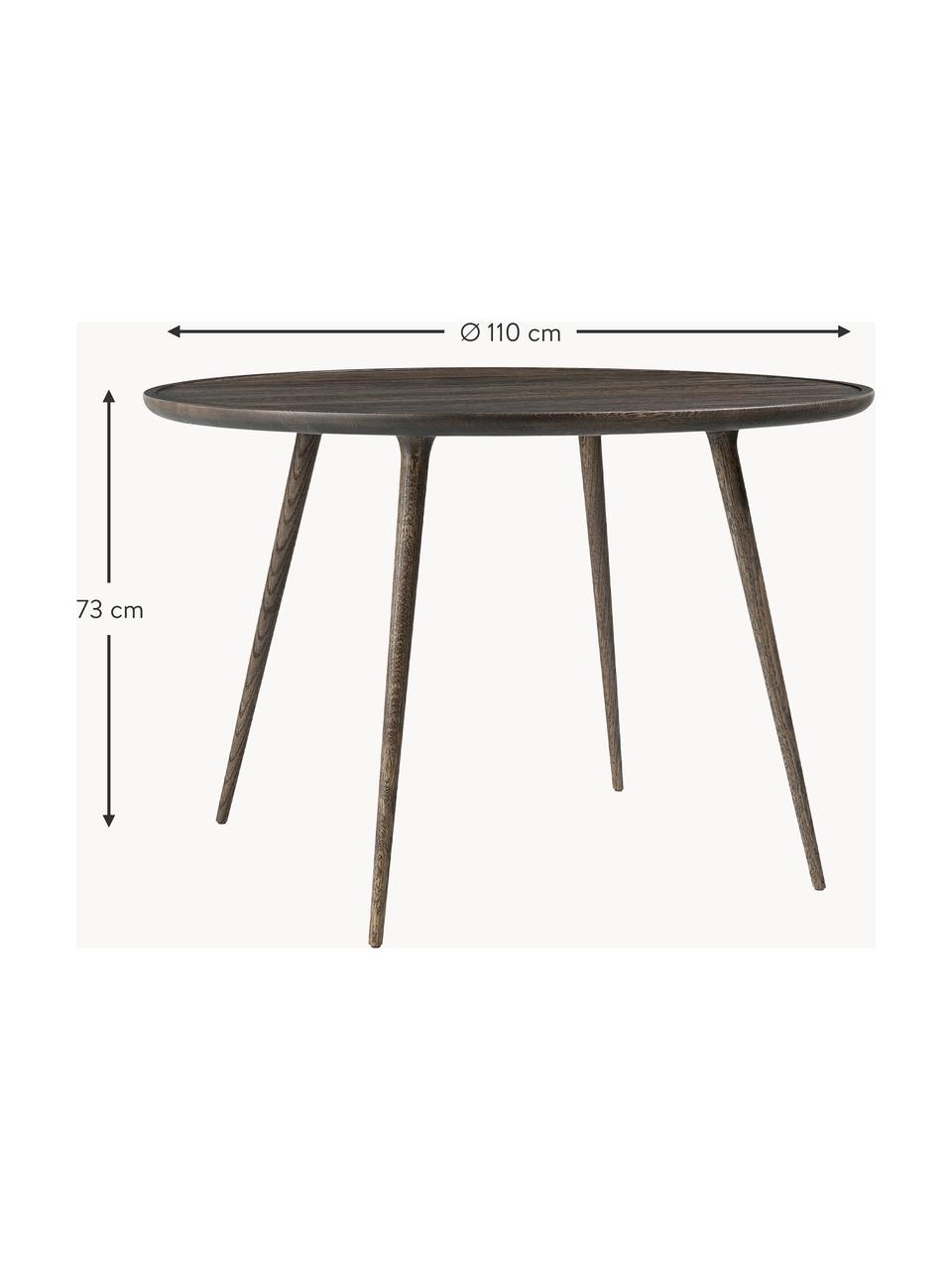 Okrúhly stôl z dubového dreva, Accent rôzne veľkosti, Dubové drevo, s FSC certifikátom, Dubové drevo, tmavohnedá lakovaná, Ø 110 x V 73 cm