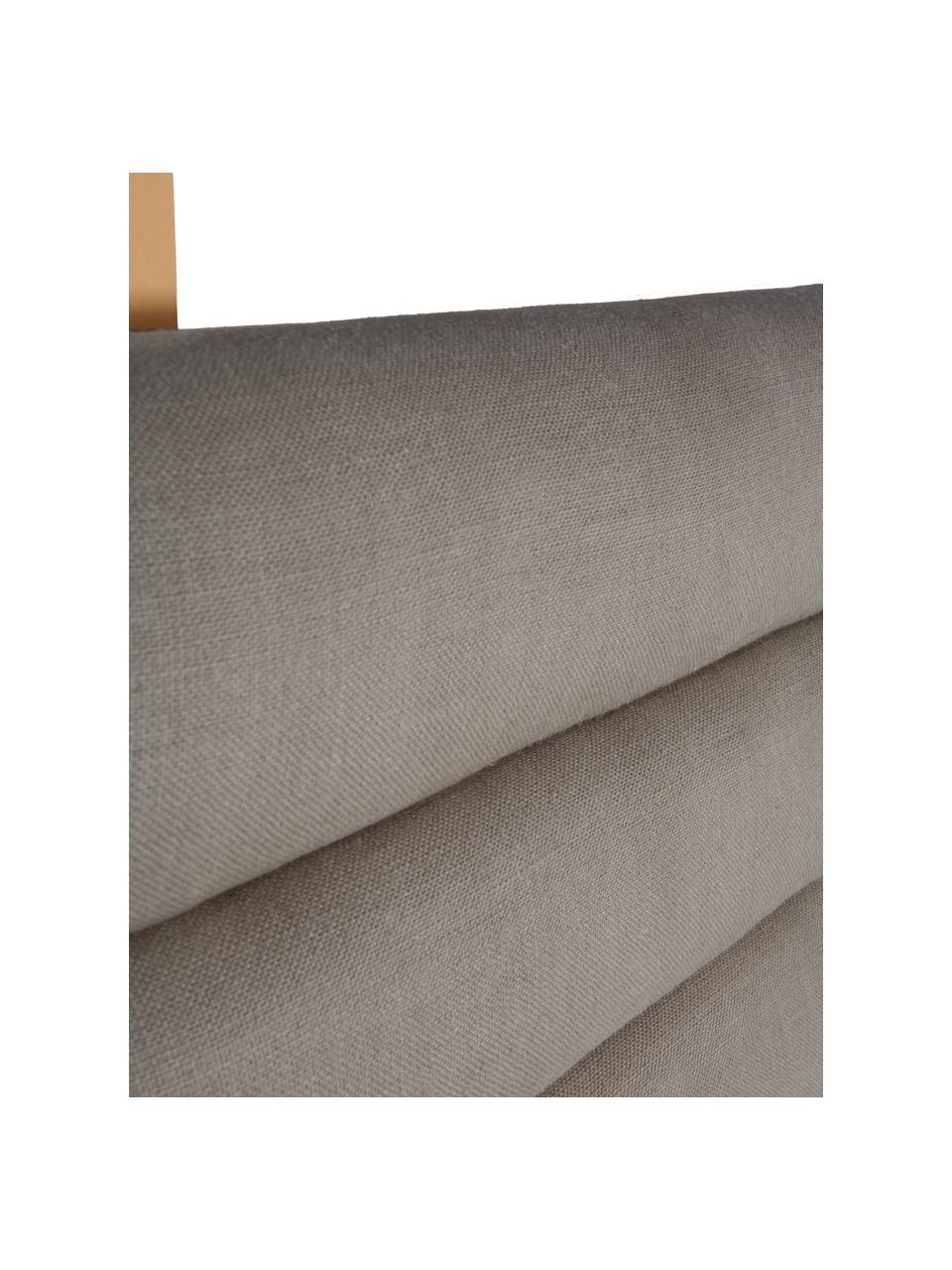 Cabecero tapizado Amsterdam, Funda: 100% lino, Estructura: madera contrachapada, Asas: cuero sintético, Tejido gris, An 160 x Al 60 cm