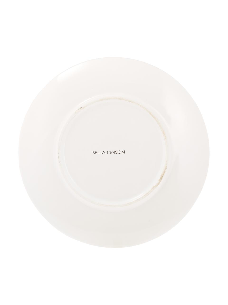 Piatto da colazione fatto a mano con bordo dorato Allure 6 pz, Ceramica, Bianco, dorato, Ø 21