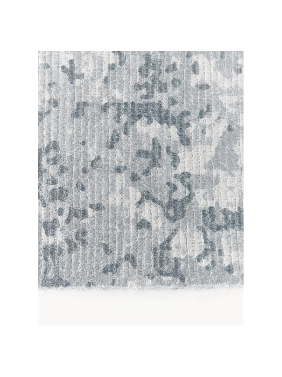 Handgewebter Kurzflor-Teppich Nantes, 100 % Polyester, GRS-zertifiziert, Graublau, B 120 x L 180 cm (Größe S)