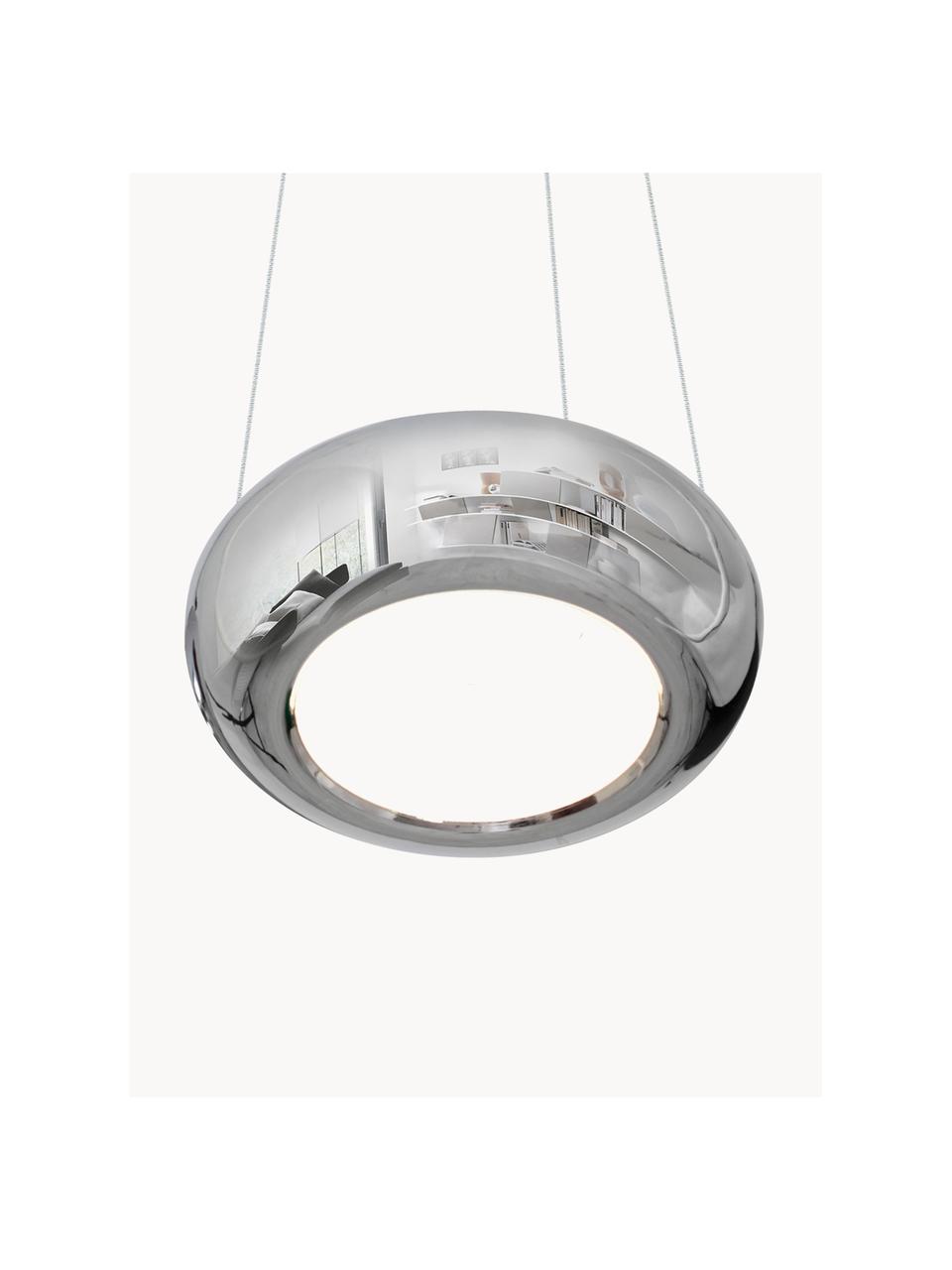LED-Pendelleuchte Mercurio, handgefertigt, Silberfarben, Ø 28 cm