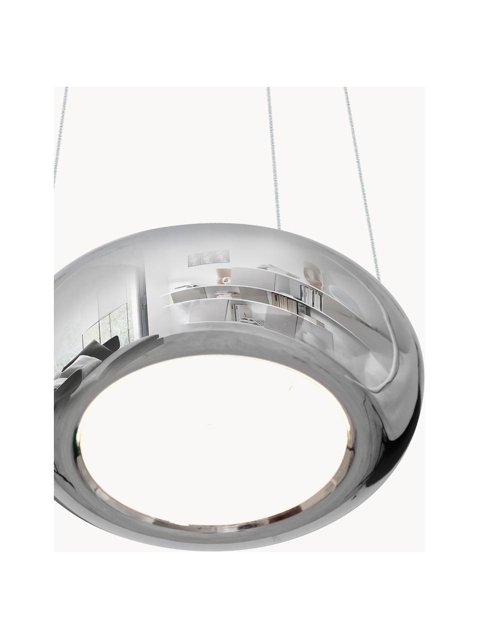 Ręcznie wykonana lampa wisząca LED Mercurio, Odcienie srebrnego, Ø 28 x W 100 cm