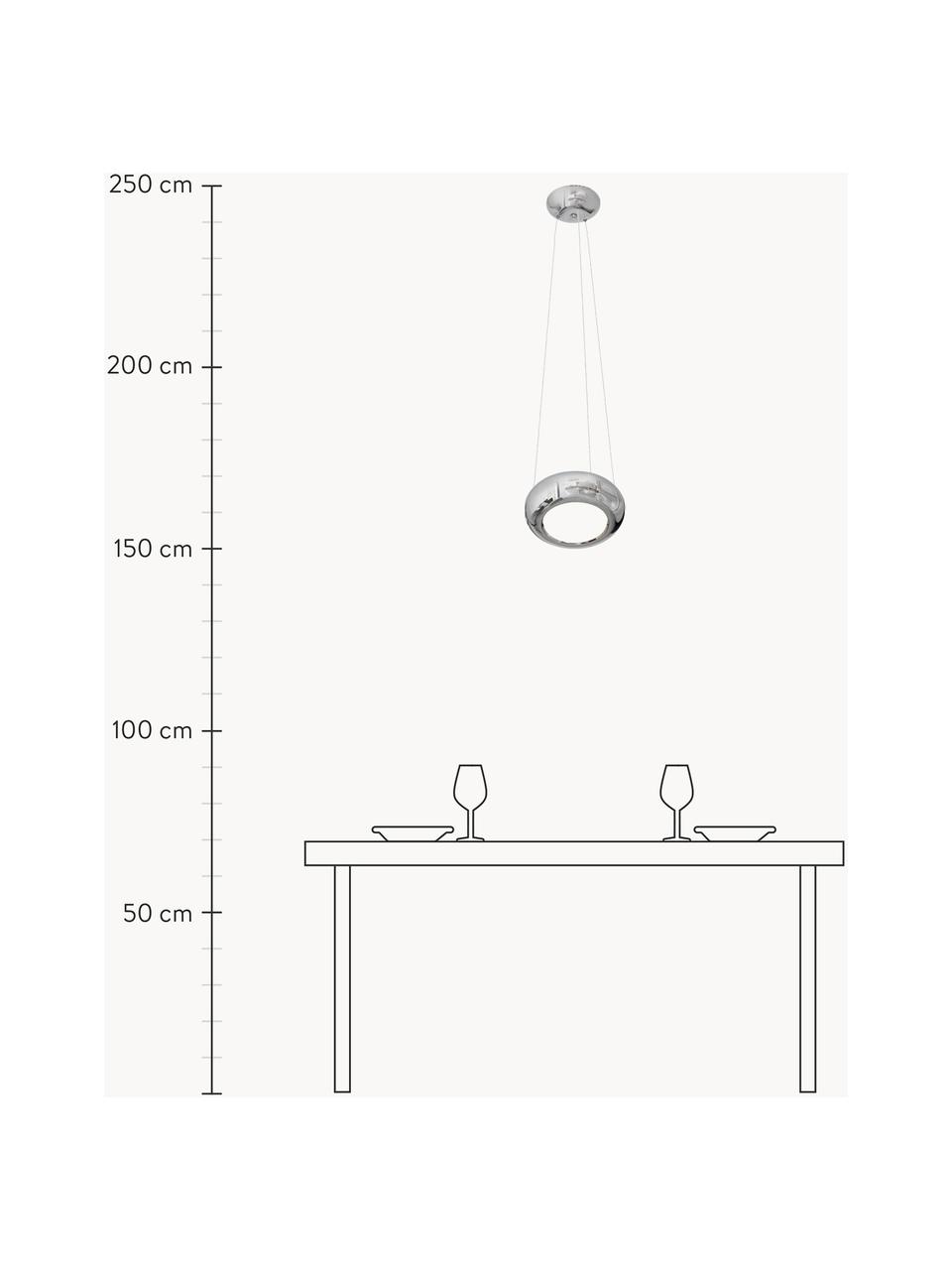 LED hanglamp Mercurio, handgemaakt, Zilverkleurig, Ø 28 cm