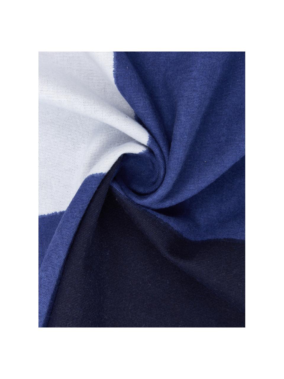 Karierte Flannel-Bettwäsche Cosy in Blau/Weiss, Webart: Flanell Flanell ist ein k, Blau, Weiss, 135 x 200 cm + 1 Kissen 80 x 80 cm