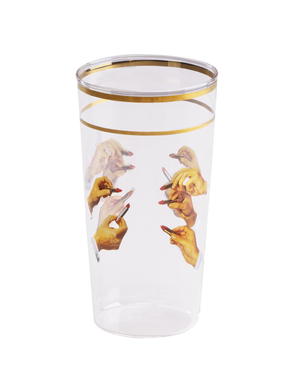 Designová sklenice Toiletpaper, Ruce s rtěnkami, Ø 7 cm, V 13 cm, 375 ml